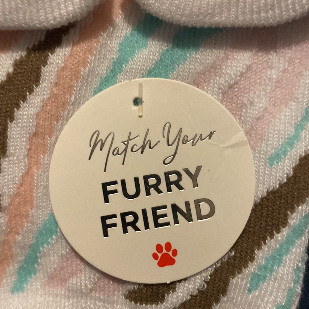 Bundle of 2 Sets Matching Pet and Owner Socks & Bows Zebra Bees Sunflowers NWT - Picture 5 of 8